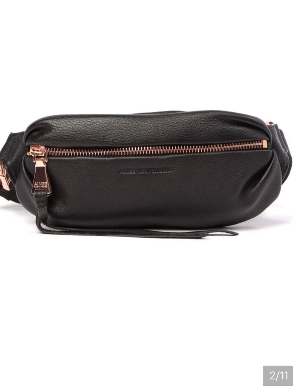 Aimee Kestenberg Black Pebbled Leather Belt Bag - Picture 5 of 16
